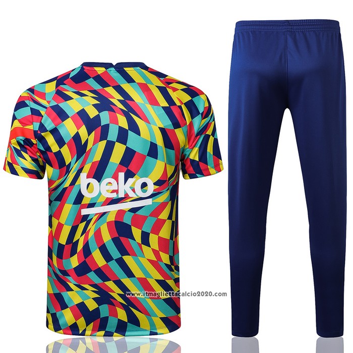 Tuta da Track FC Barcellona Manica Corta 2021 2022 Giallo